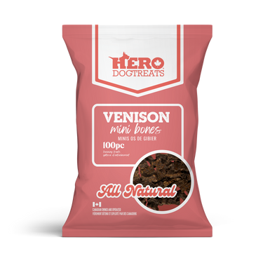 Hero Dehydrated Dog Treats - Venison Mini Bones 75g